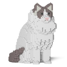 坐姿布偶貓積木 雙色 M, 1個, 混合色