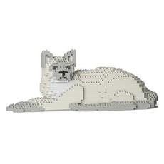 趴姿東奇尼貓積木 M, 灰色, 1個