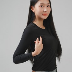 PEARLY HILLS 女款發熱內建胸墊刷毛免穿內衣T恤 高爾夫圓領內搭衣