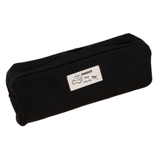 특별한상점 대용량 캔버스 학생 필통 파우치, 블랙, 1개