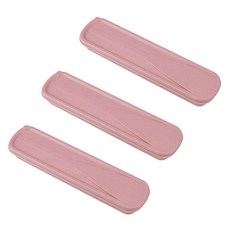 YoGoMoJi 便攜式靜音餐具盒 24cm, 粉紅色, 3個