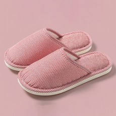 Alleophom 條紋舒適居家拖鞋, 粉紅色, 1個