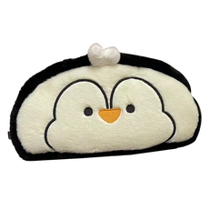 特別商店 可愛動物 絨毛 大容量 筆袋 收納包, 1個, 企鵝