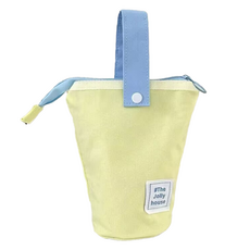 특별한상점 대용량 캔버스 스탠딩 필통 파우치, 1개, 옐로 치즈