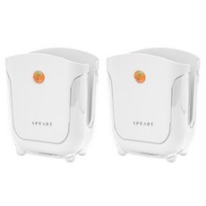 묘먀미 심플 파스텔 스탠드 물빠짐 수저통 FM187, 화이트, 2개