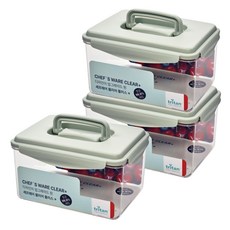 Chef's Ware Clear Plus攜帶型密封方形保鮮盒 4.5L, 單品, 3個