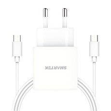 스마텍 20W 2포트 PD 고속 충전기 케이블 세트 STPD-DU20(CT), 화이트, 1세트