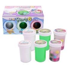 비앤씨 촉감 슬라임 멀티팩 3종 x 2p 세트 1.11kg, 치즈 + 지글리 + 구슬, 1세트