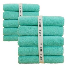 루미하임 데일리 고급 호텔 수건 150g 30수 카드사, 아쿠아마린, 10개