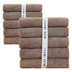 루미하임 데일리 고급 호텔 수건 150g 30수 카드사, 커피브라운, 10개
