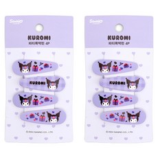 KJ雜貨店女童派對按壓髮夾 4款 x 2入組