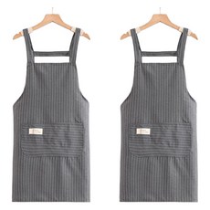 블럭마트 스트라이프 코튼 앞치마 type2, 그레이, 2개