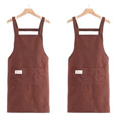Block Mart 條紋棉質圍裙 type2, 2個, 棕色