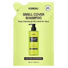 KUNDAL 昆黛爾 青少年適用Smell Cover深層清潔控油洗髮精補充包 青檸羅勒&柑橘香, 380ml, 1包