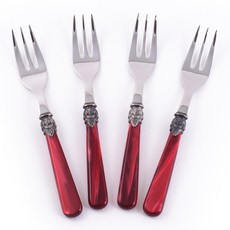 EME 拿破崙點心叉, 4個, 茶叉, 紅色