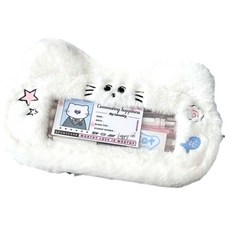 特別的商店 絨毛貓咪鉛筆盒收納包, 粉紅色星星貓, 1個