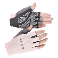 TREX 女性用透氣網眼登山半指手套 雙手穿戴組, 1套, 粉紅色