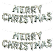 파티공구 크리스마스 은박풍선 2세트, 실버, 1세트