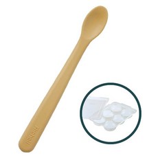 릿첼 실리콘 이유식 스푼 S +이유식 큐브 세트, 버터옐로우, 1세트