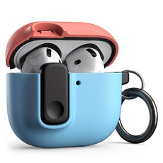 VRS 現代風防丟失帶鎖功能保護殼AirPods Pro 2, AirPods 4, 珊瑚卡布里島, 1個