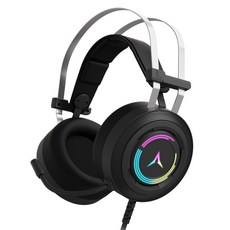 ABKO PLUS 虛擬7.1聲道 RGB 降噪電競耳機麥克風, 黑色, AX-3