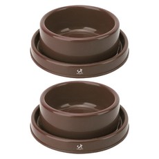 DING DONG PET 寵物浪貓防蟻大型食碗, 2個, 棕色