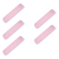 Toppia 簡便的攜帶式餐具袋 20.5*5cm, 5個, 粉紅色(湯匙架)、透明(蓋子)