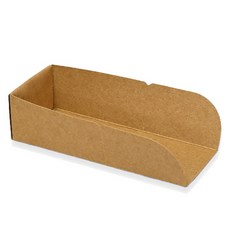 JPackTory 一次性紙質熱狗方形托盤 小, 牛皮紙, 100個