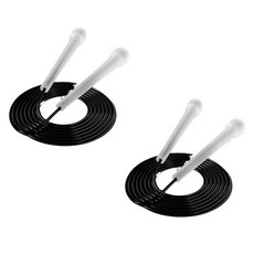 The Happy & 超輕量長度可調式音樂跳繩, 黑色, 2個