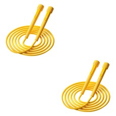 더해피앤 길이조절 경량 줄넘기, 옐로우, 2개