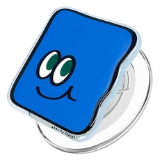 쏭스 맥세이프 자력 쏭스 그립 스마트톡 탈부착 홀더 핸드폰 거치대, 눈똥글 네모블루, 1개