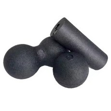 迷你瑜珈滾筒3件組, 1套, 黑色