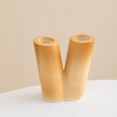 미소로운 LOVE 인테리어 캔들홀더 V 9.5 x 13 cm, 브라운