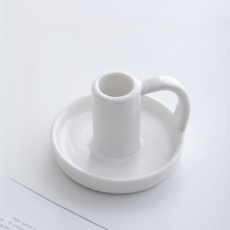 微笑把手燭台 type3 8.5 x 6.5 cm, 白色