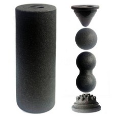 Infihomet 5合1瑜珈滾筒5件組, 1套, 黑色