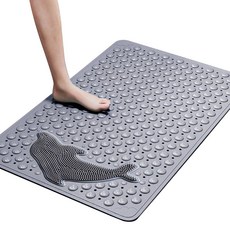 Mondspot 浴室防滑海豚洗腳矽膠墊 浴缸淋浴墊 RB20791, 1個, 灰色