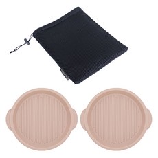 꾸밈 식기 세트, 샌드베이지, 1세트, 원형접시 2p + 파우치