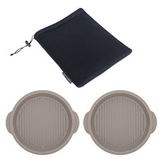 꾸밈 식기 세트, 애쉬그레이, 1세트, 원형접시 2p + 파우치