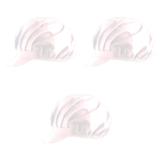 Hanjoo廚房衛生用網紗衛生帽, 白色, 3個