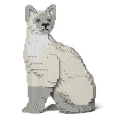 JEKCA 坐姿東奇尼貓積木 灰色 M 大型, 1個, 混合色