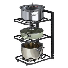 홈앤토이 후라이팬 정리대, 3단, 블랙, 1개