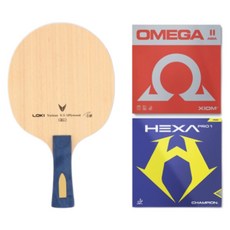 LOKI V5 FL 桌球拍 + OMEGA 2 膠皮 + HEXA PRO 1 膠皮 套組, 1套, 單一商品