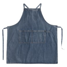 DAPER NAM 復古藍色牛仔圍裙, 1個, 深丹寧