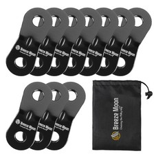 브리즈문 알로이 캠핑 땅콩 스토퍼 10p + 파우치 세트, 블랙 + 혼합색상