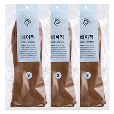 야무진 베이직 라텍스 고무장갑 양손세트, 베이지, 소(S), 3세트