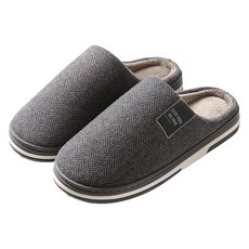 알럽홈 심플 기모 실내 거실화, 차콜, 1개