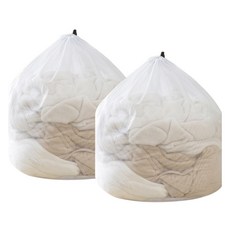 Bring N 大容量束口袋洗衣袋 細密網眼 50 x 60 cm, 白色, 2個