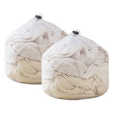 Bringn 大容量束口洗衣袋 粗網 30 x 40 cm, 白色, 2個