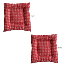 清爽格紋系列餐桌杯墊, 類型1, 2個