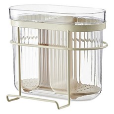 MotherBtti 壁掛兩用 雙格餐具筒 AE20596, 1個, 透明